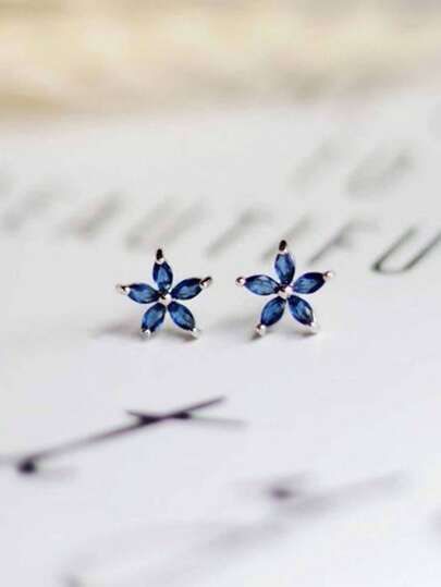 Blue Flower Earring