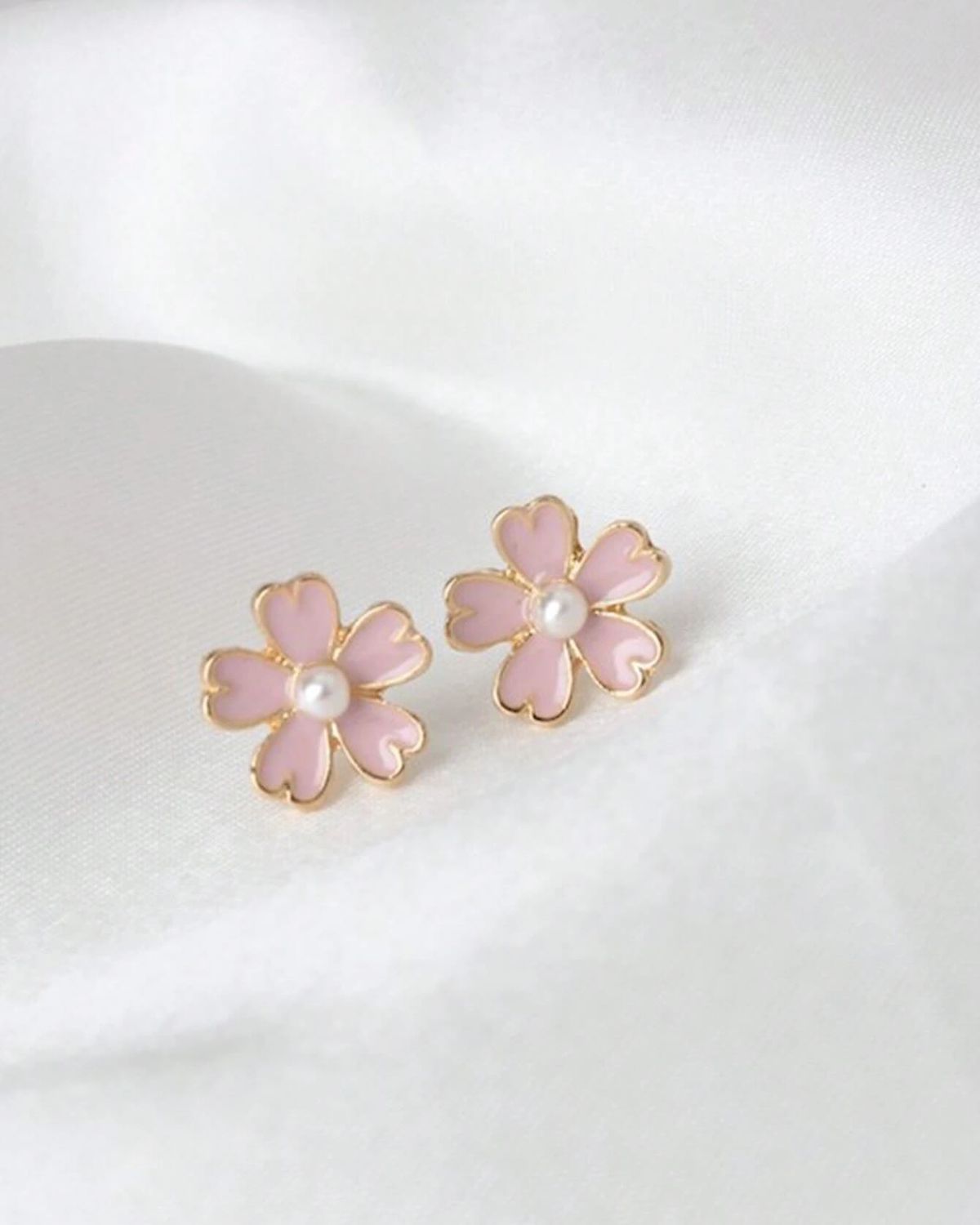 Pink Flower Earring