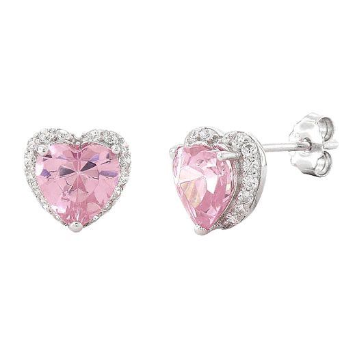 Pink Heart-Shaped Earrings