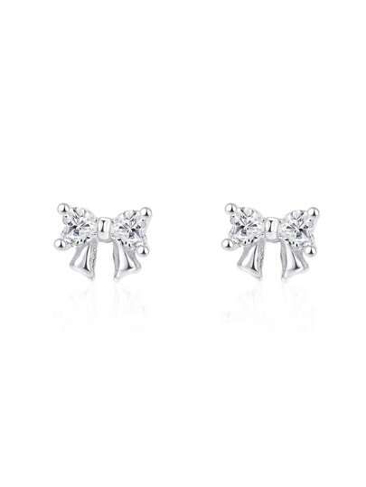 Silver Bow Earrings